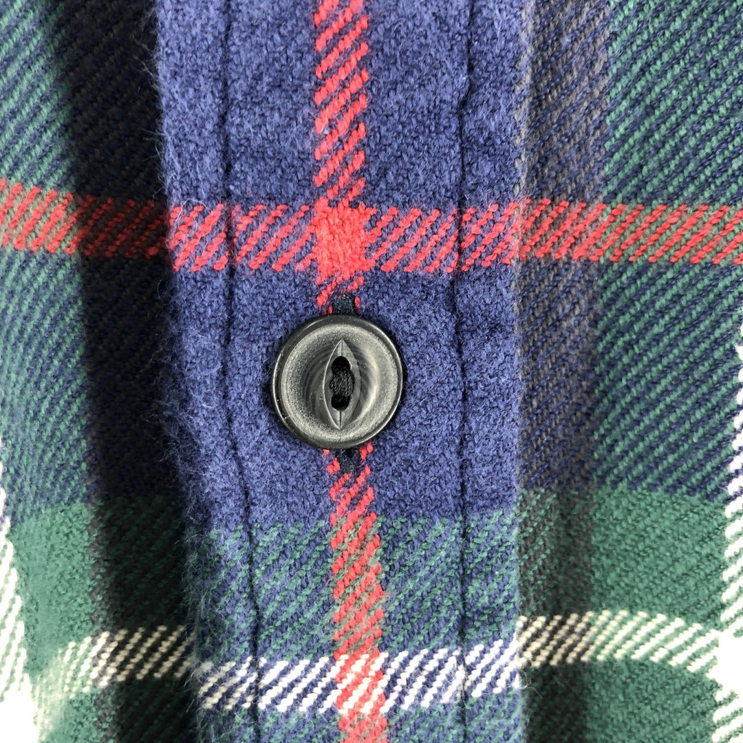 Ralph Lauren POLO by Ralph Lauren Long Sleeve Flannel Check Shirt Men's XL cotton navy blue type Vintage Second Hand