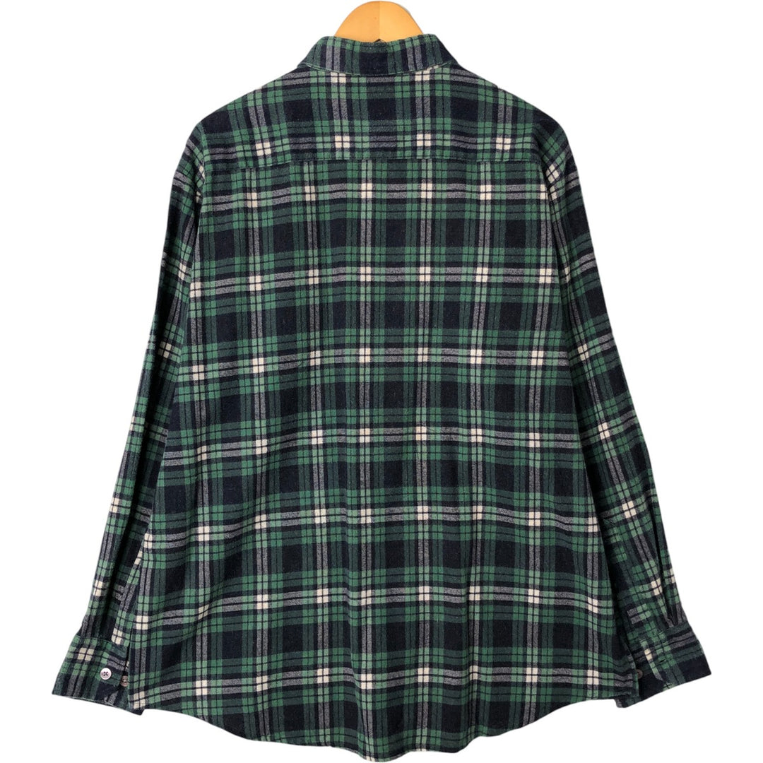 Dickies Long Sleeve Printed Flannel Check Shirt, Men's XL cotton green type Vintage Second Hand