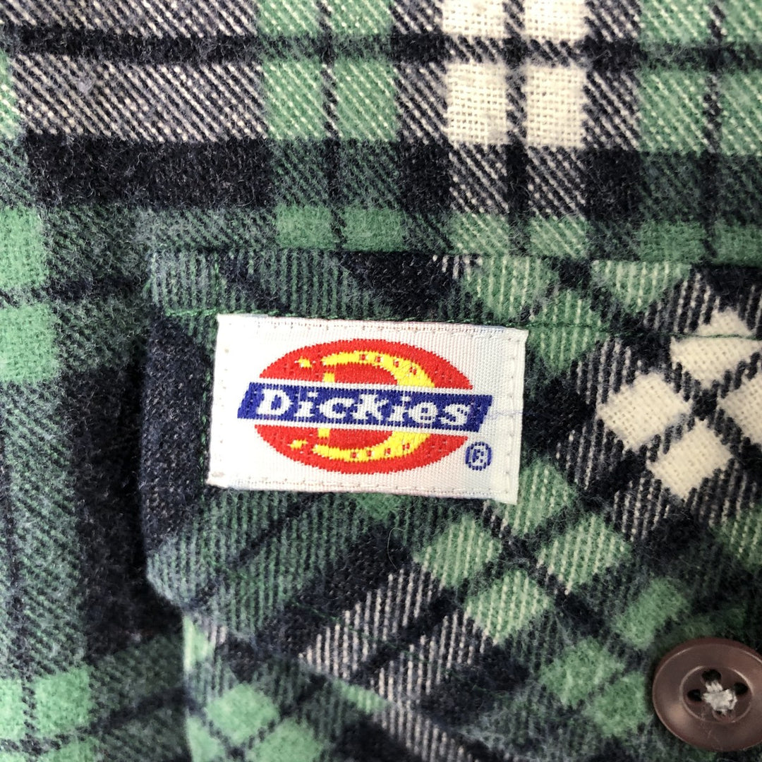 Dickies Long Sleeve Printed Flannel Check Shirt, Men's XL cotton green type Vintage Second Hand