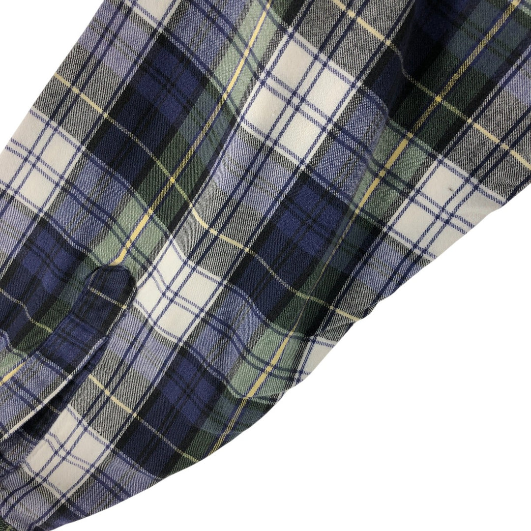 80s-90'S LLBean Long Sleeve Light Nell Check Shirt Men's XL Vintage cotton green type Vintage Second Hand