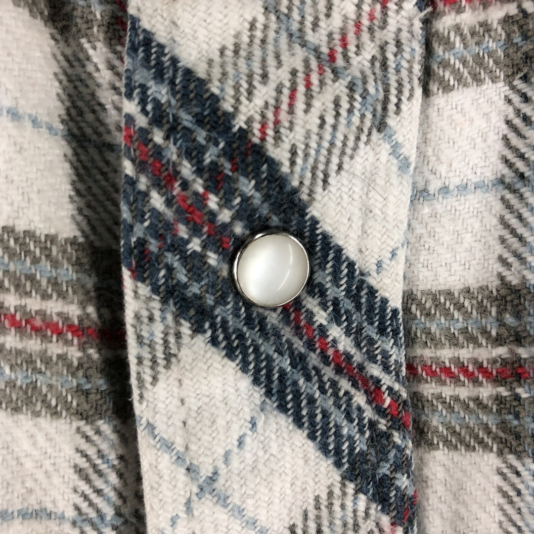 Wrangler WESTERN SHIRTS Western flannel check shirt, men's size L unclear white type Vintage Second Hand