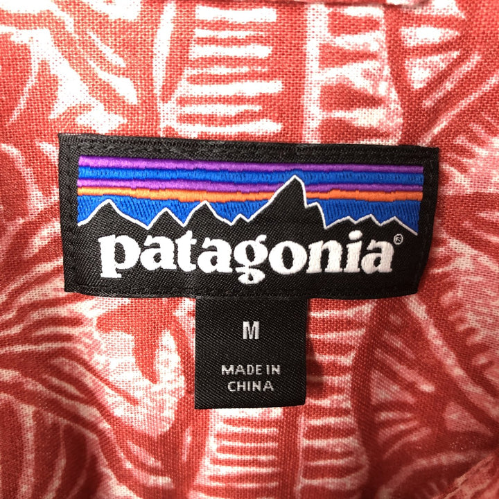 Patagonia 53139SP19 All-over print hemp x organic cotton Hawaiian aloha shirt, box shirt, men's size M Hemp red type Vintage Second Hand