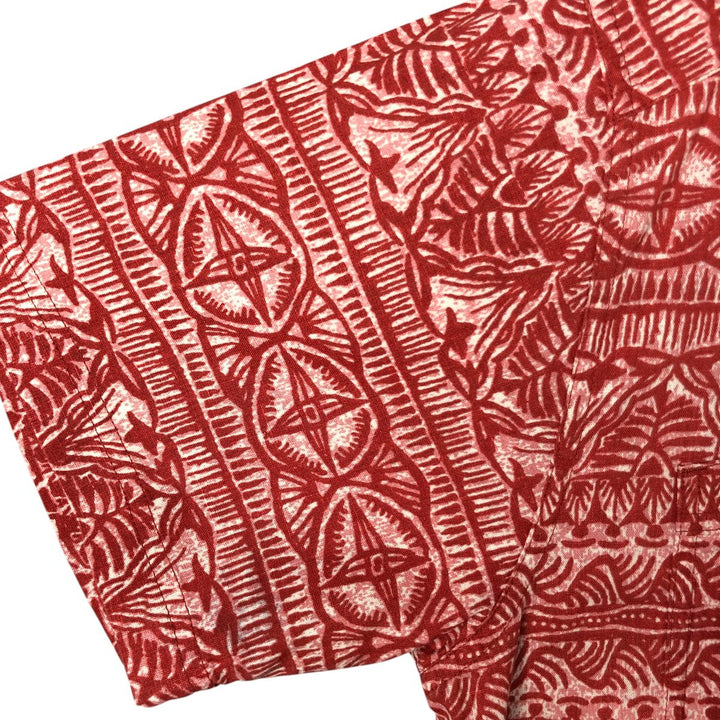 Patagonia 53139SP19 All-over print hemp x organic cotton Hawaiian aloha shirt, box shirt, men's size M Hemp red type Vintage Second Hand