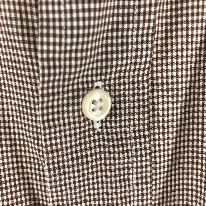 POLO by Ralph Lauren ANDREW Gingham Check Long Sleeve Button-Down Check Shirt Men's XL cotton Beige type Vintage Second Hand