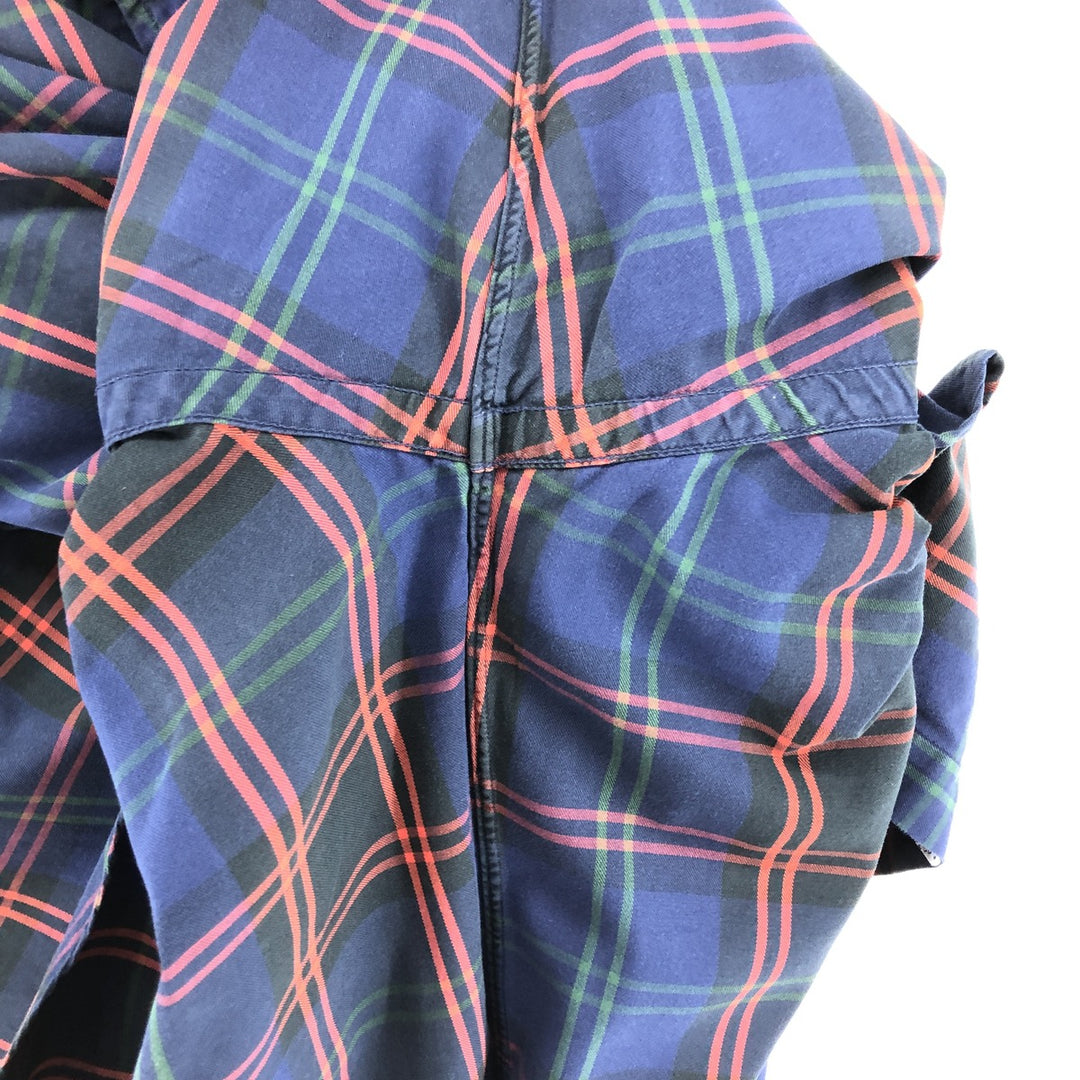 Ralph Lauren BLAKE long sleeve button down check shirt, men's size L cotton navy blue type Vintage Second Hand