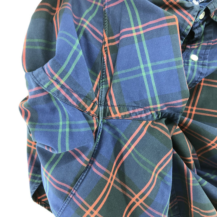 Ralph Lauren BLAKE long sleeve button down check shirt, men's size L cotton navy blue type Vintage Second Hand