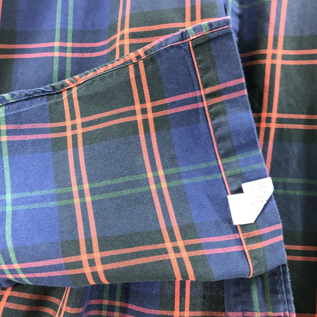 Ralph Lauren BLAKE long sleeve button down check shirt, men's size L cotton navy blue type Vintage Second Hand