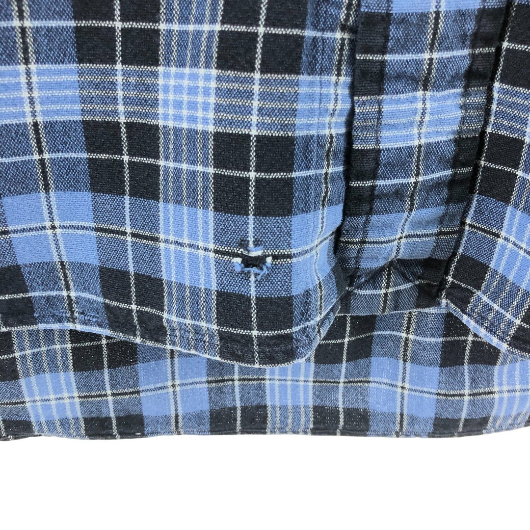 Ralph Lauren BLAKE long sleeve button down check shirt, men's size L cotton navy blue type Vintage Second Hand