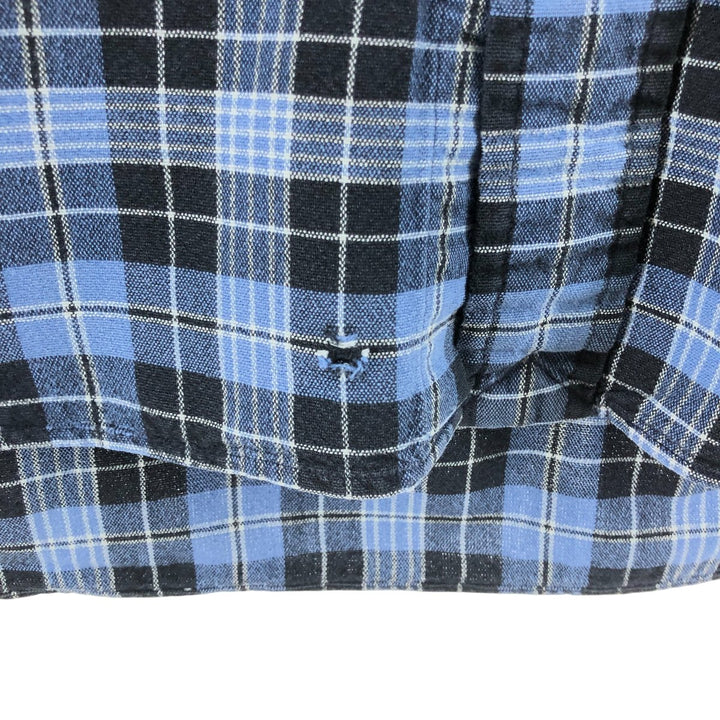 Ralph Lauren BLAKE long sleeve button down check shirt, men's size L cotton navy blue type Vintage Second Hand