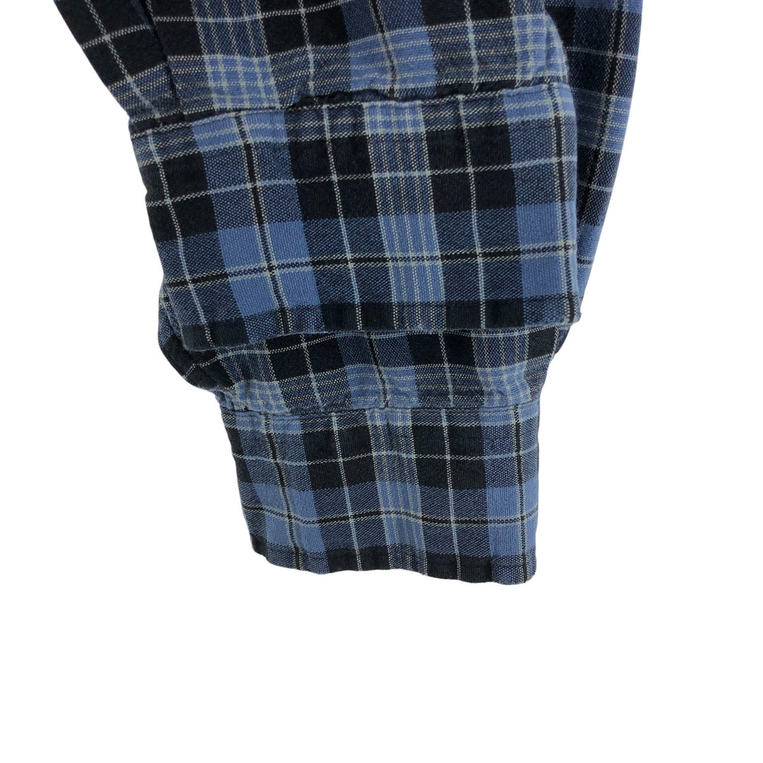 Ralph Lauren BLAKE long sleeve button down check shirt, men's size L cotton navy blue type Vintage Second Hand