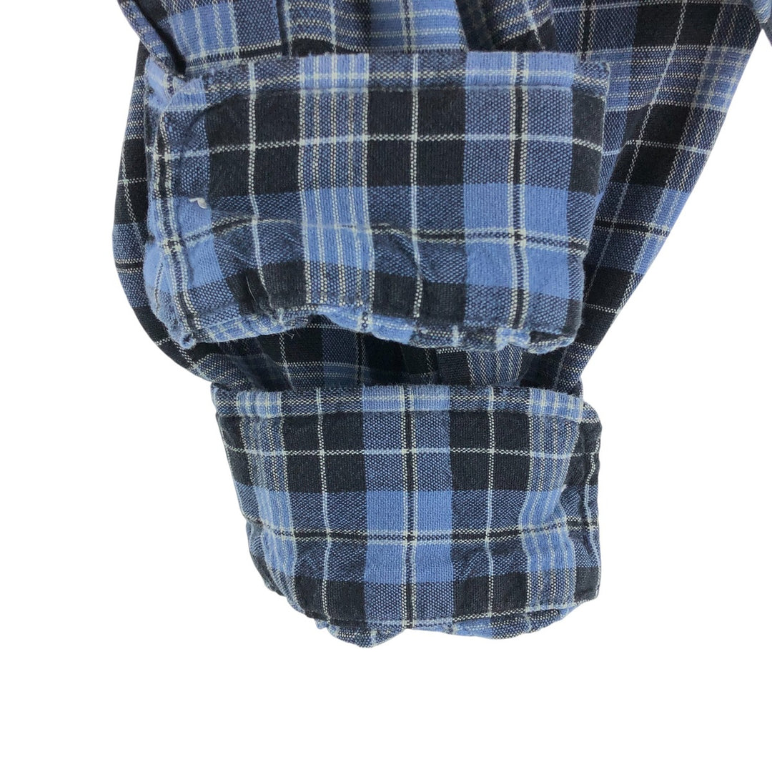 Ralph Lauren BLAKE long sleeve button down check shirt, men's size L cotton navy blue type Vintage Second Hand