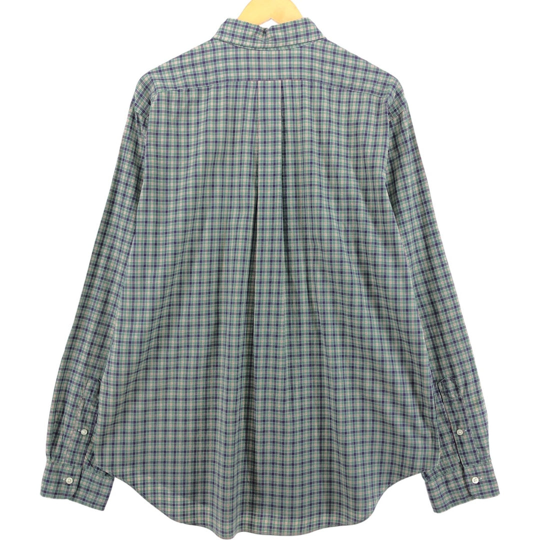 Ralph Lauren Classic Fit Long Sleeve Button Down Check Shirt Men's XL cotton Emerald green Vintage Second Hand