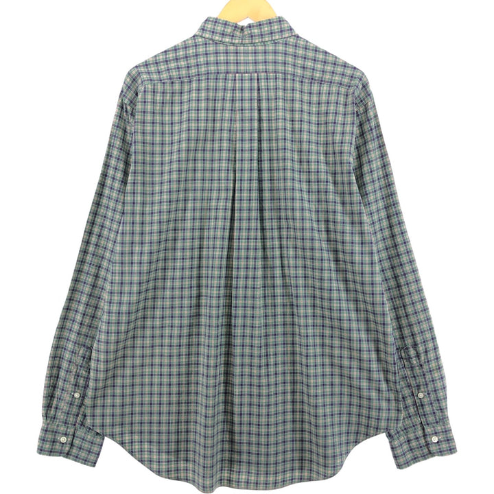 Ralph Lauren Classic Fit Long Sleeve Button Down Check Shirt Men's XL cotton Emerald green Vintage Second Hand