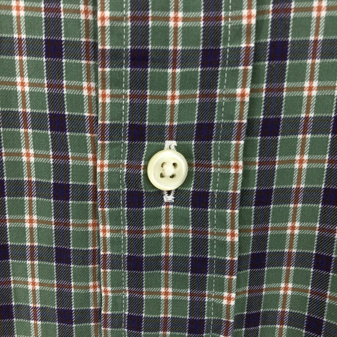 Ralph Lauren Classic Fit Long Sleeve Button Down Check Shirt Men's XL cotton Emerald green Vintage Second Hand