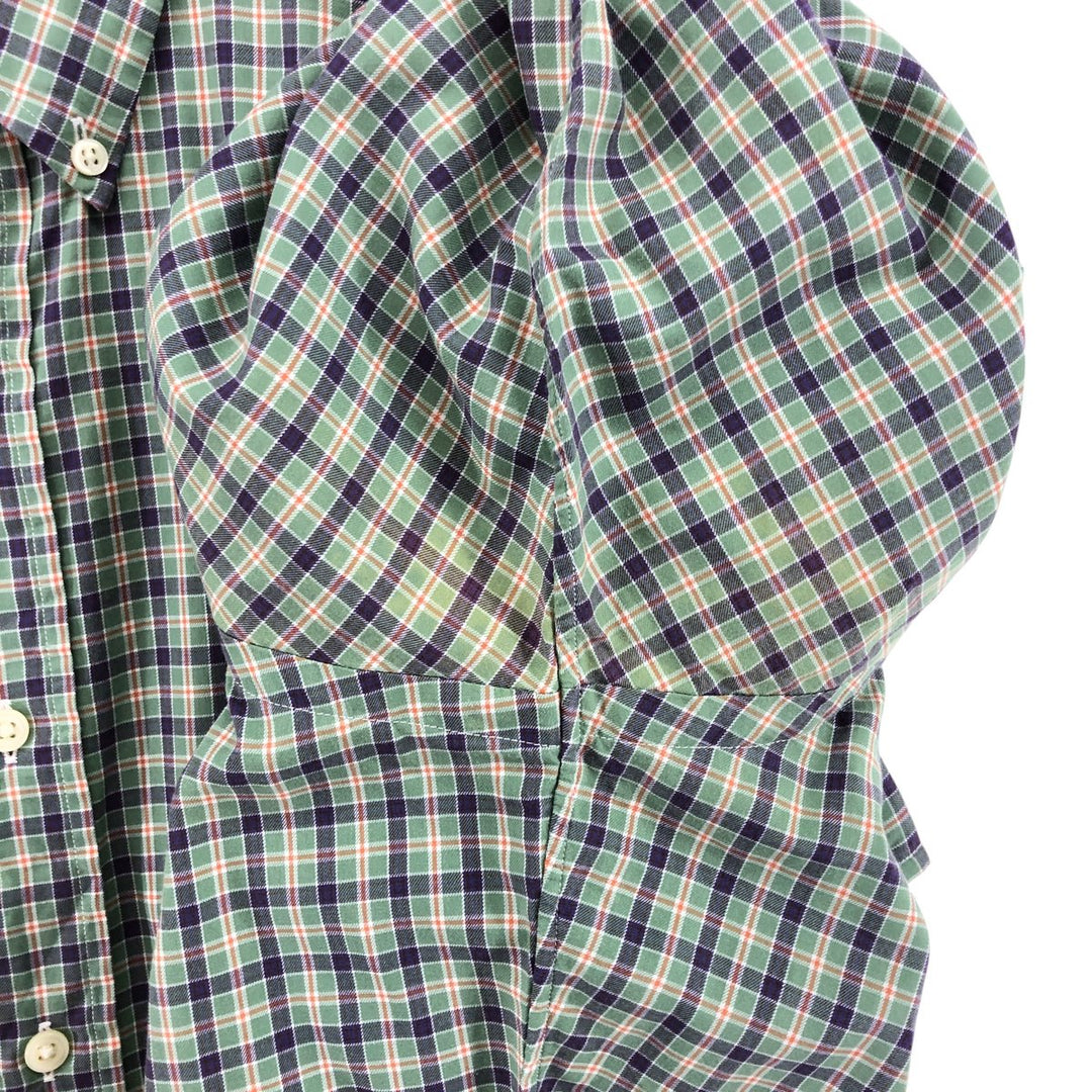 Ralph Lauren Classic Fit Long Sleeve Button Down Check Shirt Men's XL cotton Emerald green Vintage Second Hand