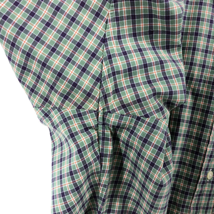 Ralph Lauren Classic Fit Long Sleeve Button Down Check Shirt Men's XL cotton Emerald green Vintage Second Hand