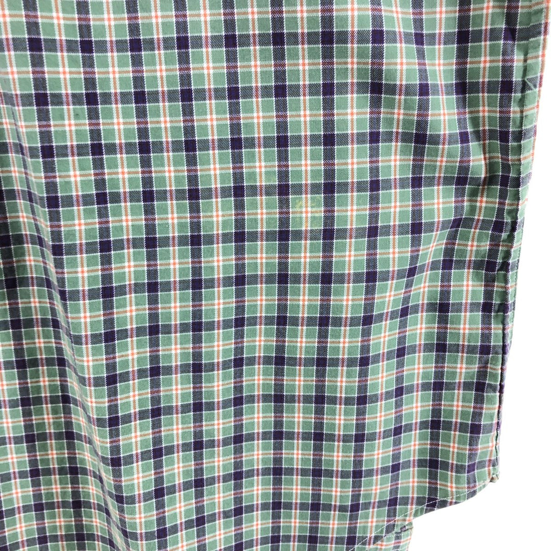 Ralph Lauren Classic Fit Long Sleeve Button Down Check Shirt Men's XL cotton Emerald green Vintage Second Hand