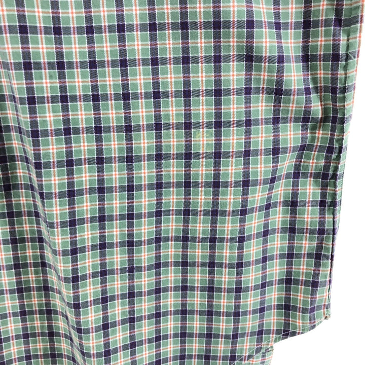 Ralph Lauren Classic Fit Long Sleeve Button Down Check Shirt Men's XL cotton Emerald green Vintage Second Hand