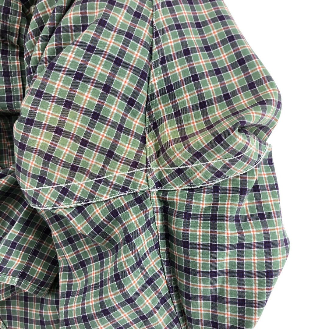 Ralph Lauren Classic Fit Long Sleeve Button Down Check Shirt Men's XL cotton Emerald green Vintage Second Hand