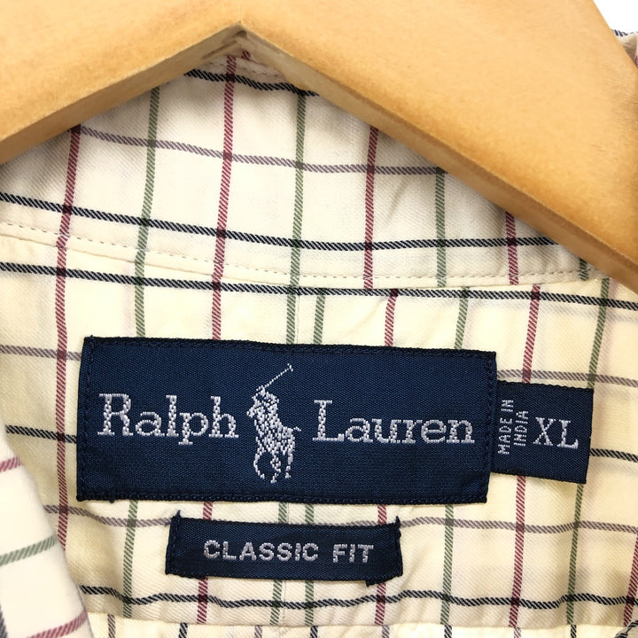 Ralph Lauren Classic Fit Long Sleeve Button Down Check Shirt Men's XL cotton Vintage Second Hand