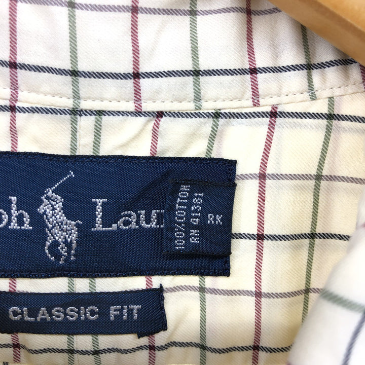 Ralph Lauren Classic Fit Long Sleeve Button Down Check Shirt Men's XL cotton Vintage Second Hand