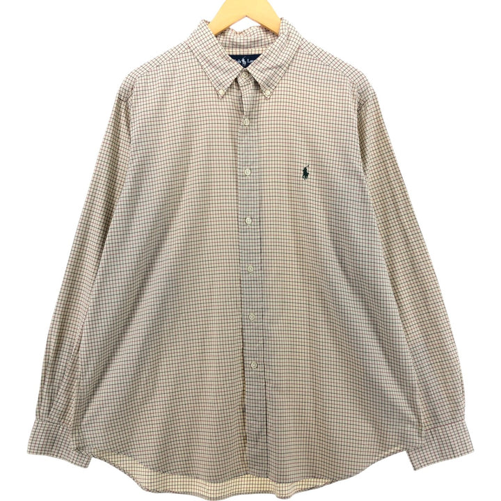 Ralph Lauren Classic Fit Long Sleeve Button Down Check Shirt Men's XL cotton Vintage Second Hand