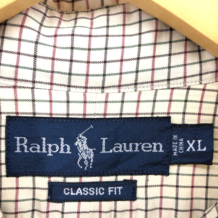 Ralph Lauren Classic Fit Long Sleeve Button Down Check Shirt Men's XL cotton Vintage Second Hand