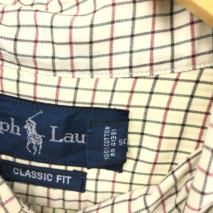 Ralph Lauren Classic Fit Long Sleeve Button Down Check Shirt Men's XL cotton Vintage Second Hand