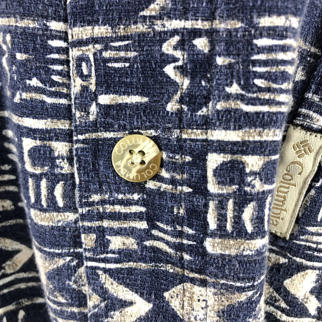 Columbia Sportswear Company All-over Hawaiian Aloha Shirt, Men's XL cotton blue type Vintage Second Hand