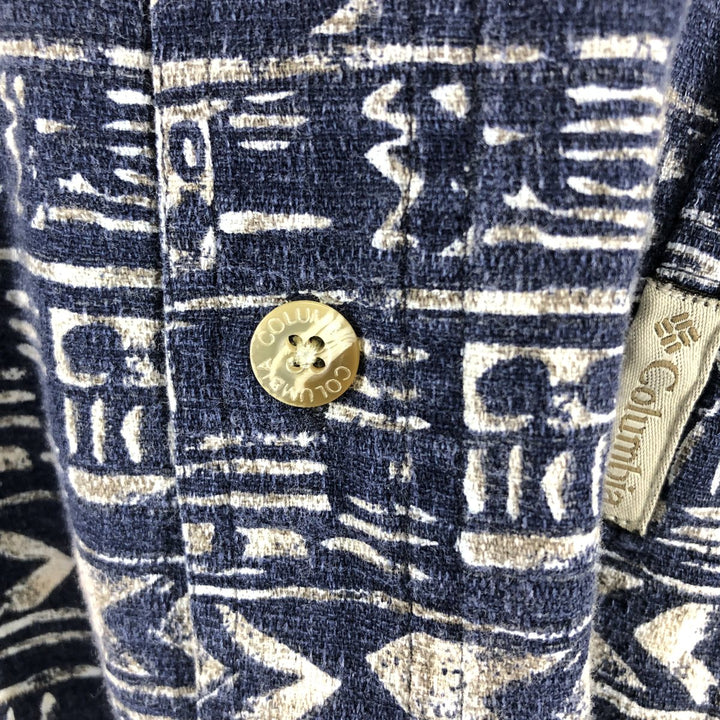 Columbia Sportswear Company All-over Hawaiian Aloha Shirt, Men's XL cotton blue type Vintage Second Hand