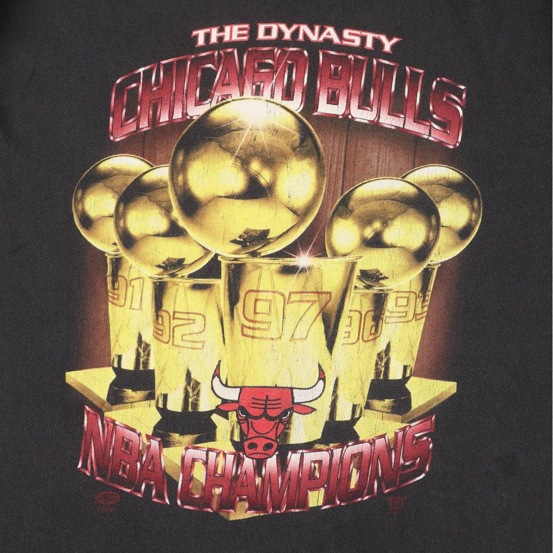 90'S Starter NBA Chicago Bulls Sports Print T-Shirt Men's XL Vintage unclear black type Vintage Second Hand