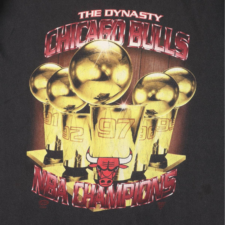 90'S Starter NBA Chicago Bulls Sports Print T-Shirt Men's XL Vintage unclear black type Vintage Second Hand