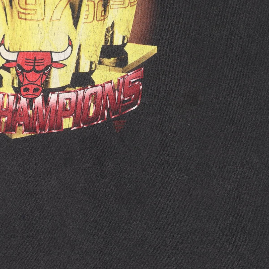 90'S Starter NBA Chicago Bulls Sports Print T-Shirt Men's XL Vintage unclear black type Vintage Second Hand