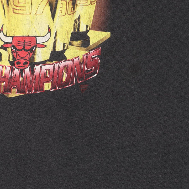 90'S Starter NBA Chicago Bulls Sports Print T-Shirt Men's XL Vintage unclear black type Vintage Second Hand