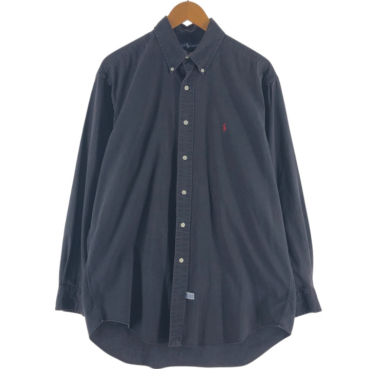 Ralph Lauren long sleeve button down shirt, men's size M cotton black type Vintage Second Hand