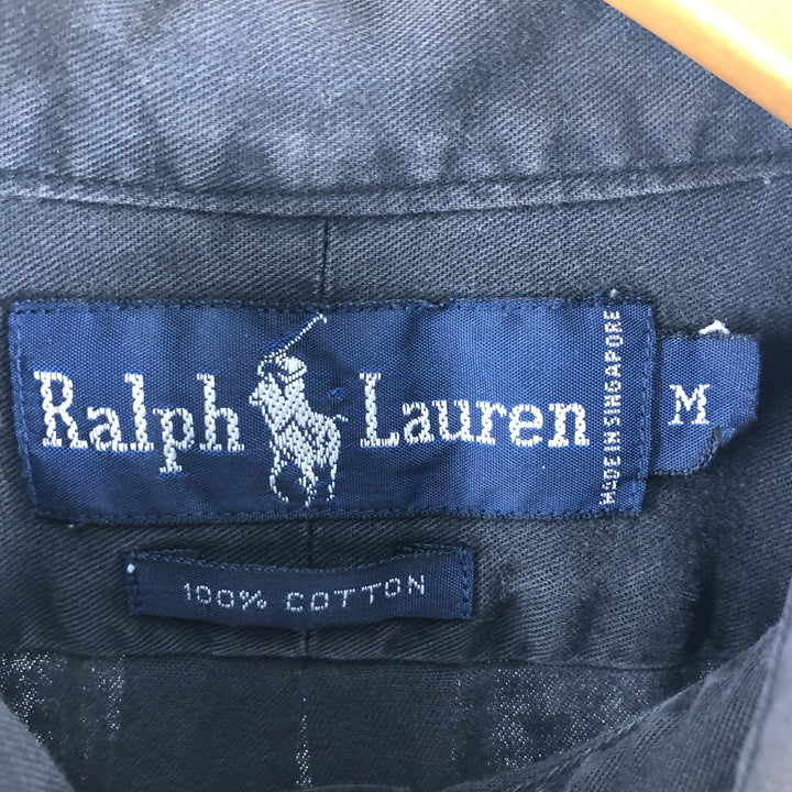 Ralph Lauren long sleeve button down shirt, men's size M cotton black type Vintage Second Hand
