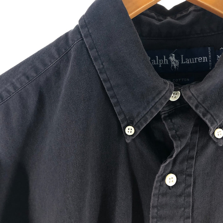 Ralph Lauren long sleeve button down shirt, men's size M cotton black type Vintage Second Hand