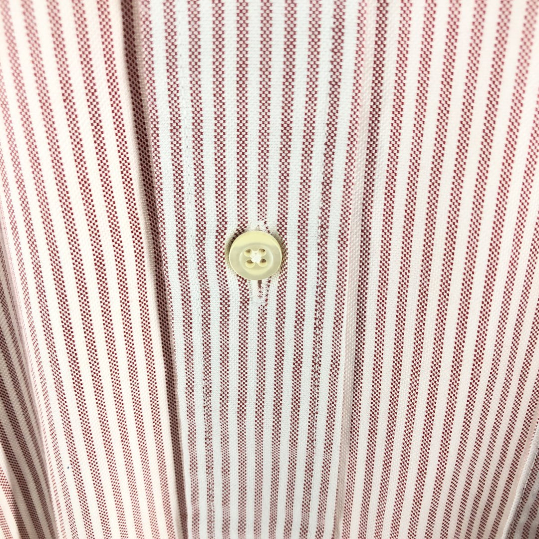 Brooks Brothers Est.1818 Long Sleeve Button-Down Striped Shirt Made in USA Men's Size L Supima Cotton red type Vintage Second Hand