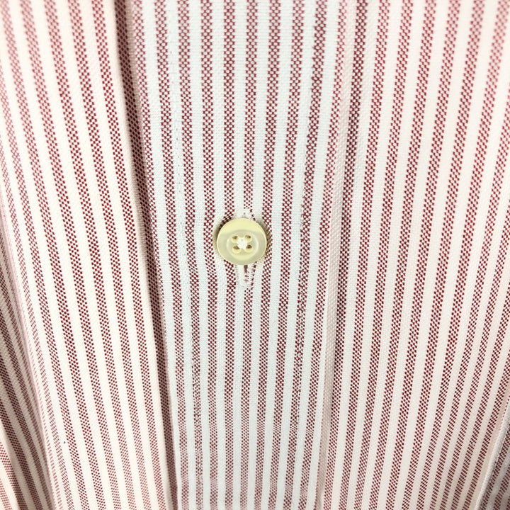 Brooks Brothers Est.1818 Long Sleeve Button-Down Striped Shirt Made in USA Men's Size L Supima Cotton red type Vintage Second Hand