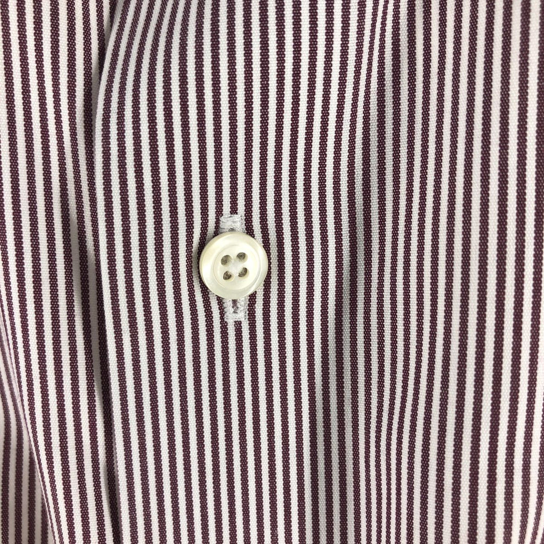 Brooks Brothers Est.1818 REGENT Wide Collar Long Sleeve Cotton Striped Shirt Men's M Supima Cotton brown type Vintage Second Hand
