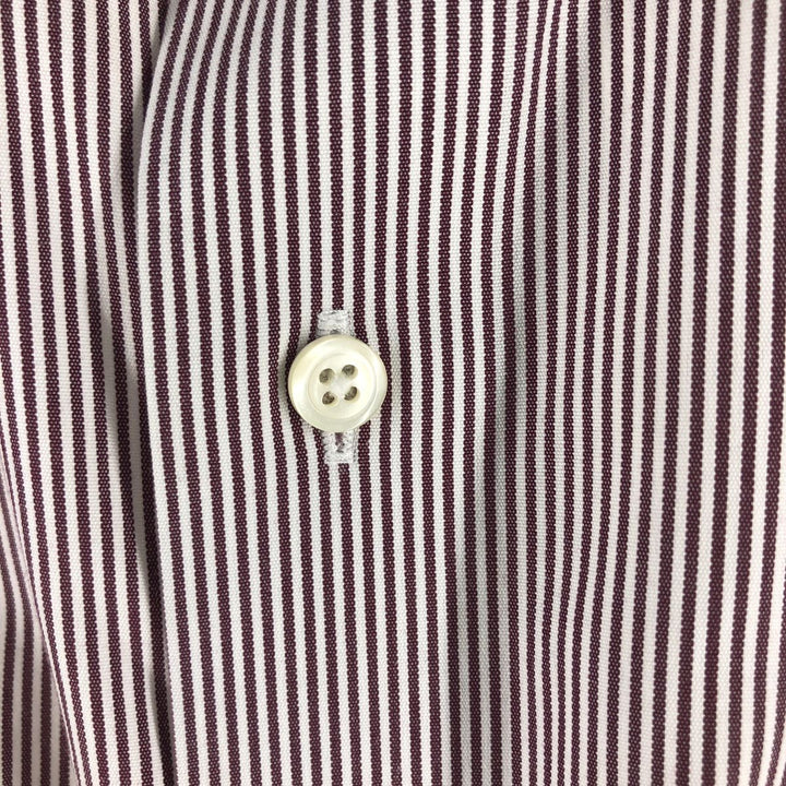 Brooks Brothers Est.1818 REGENT Wide Collar Long Sleeve Cotton Striped Shirt Men's M Supima Cotton brown type Vintage Second Hand