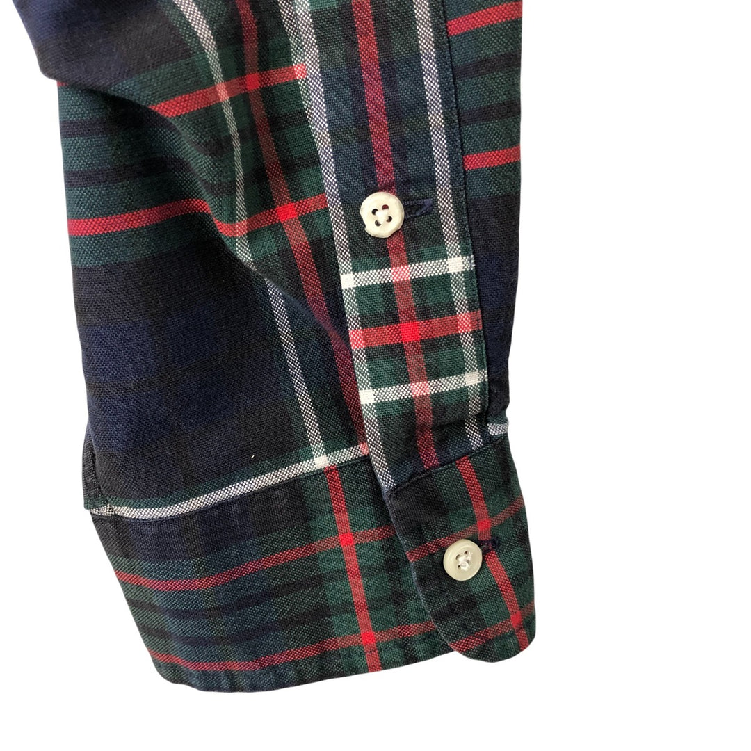 Ralph Lauren BIG SHIRT Long sleeve button down flannel check shirt Men's L size cotton navy blue type Vintage Second Hand