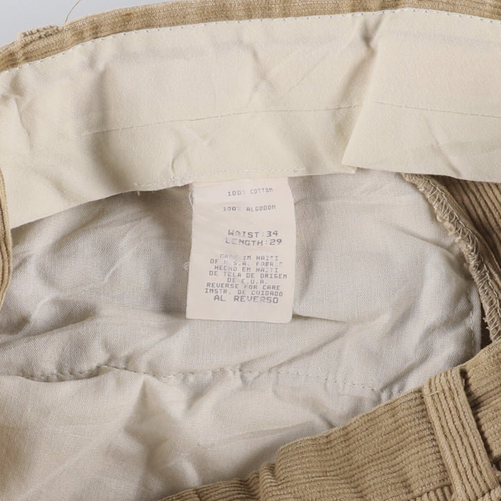 Corduroy pants for men, equivalent to W33 cotton Beige type Vintage Second Hand