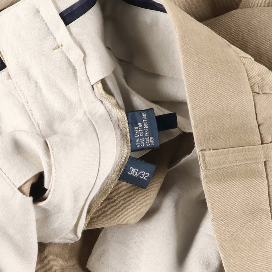 Ralph Lauren POLO by Ralph Lauren linen pants, slacks, men's size w37 linen Beige type Vintage Second Hand