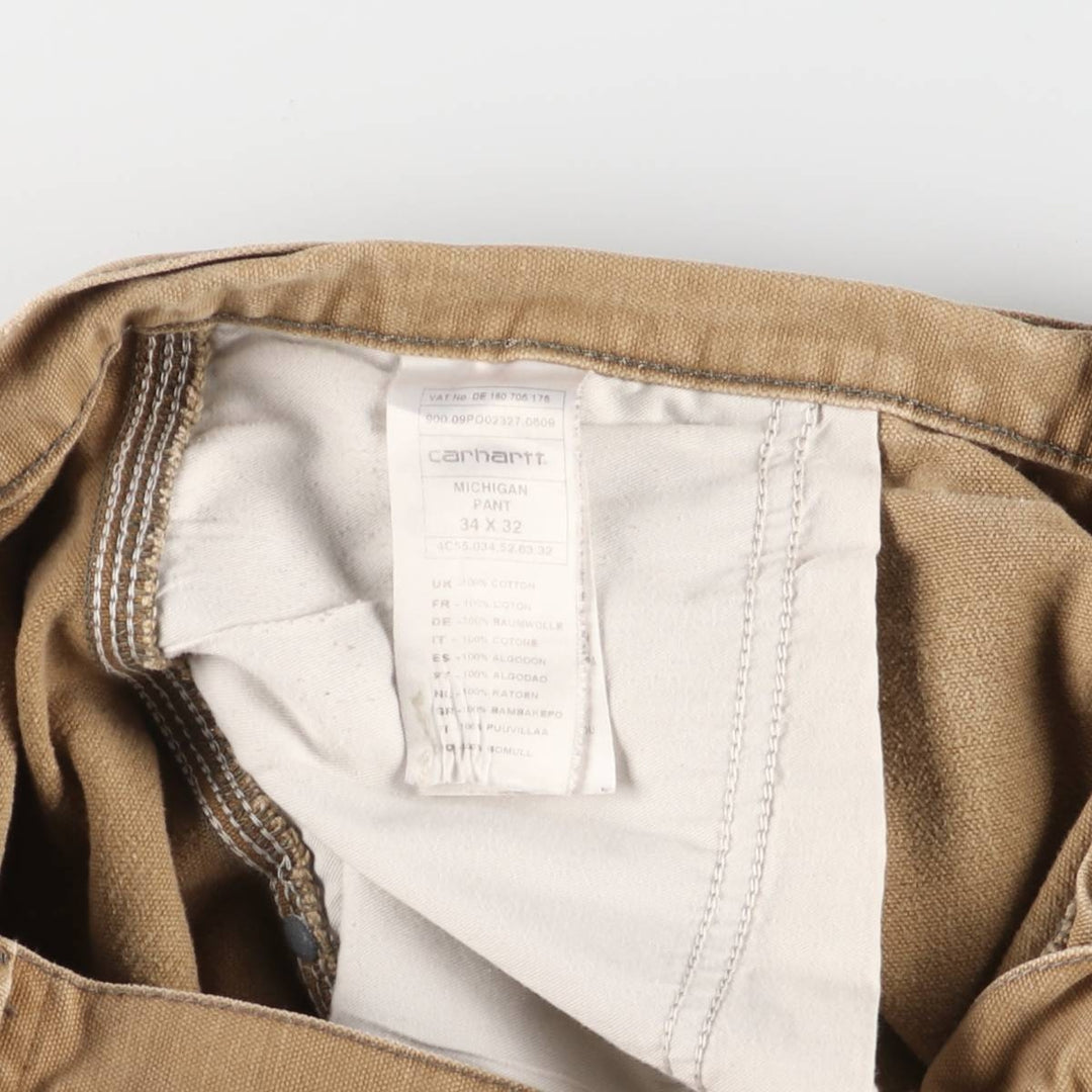 Carhartt MICHIGAN PANT Duck Work Pants Men's W36 equivalent cotton ocher yellow type Vintage Second Hand
