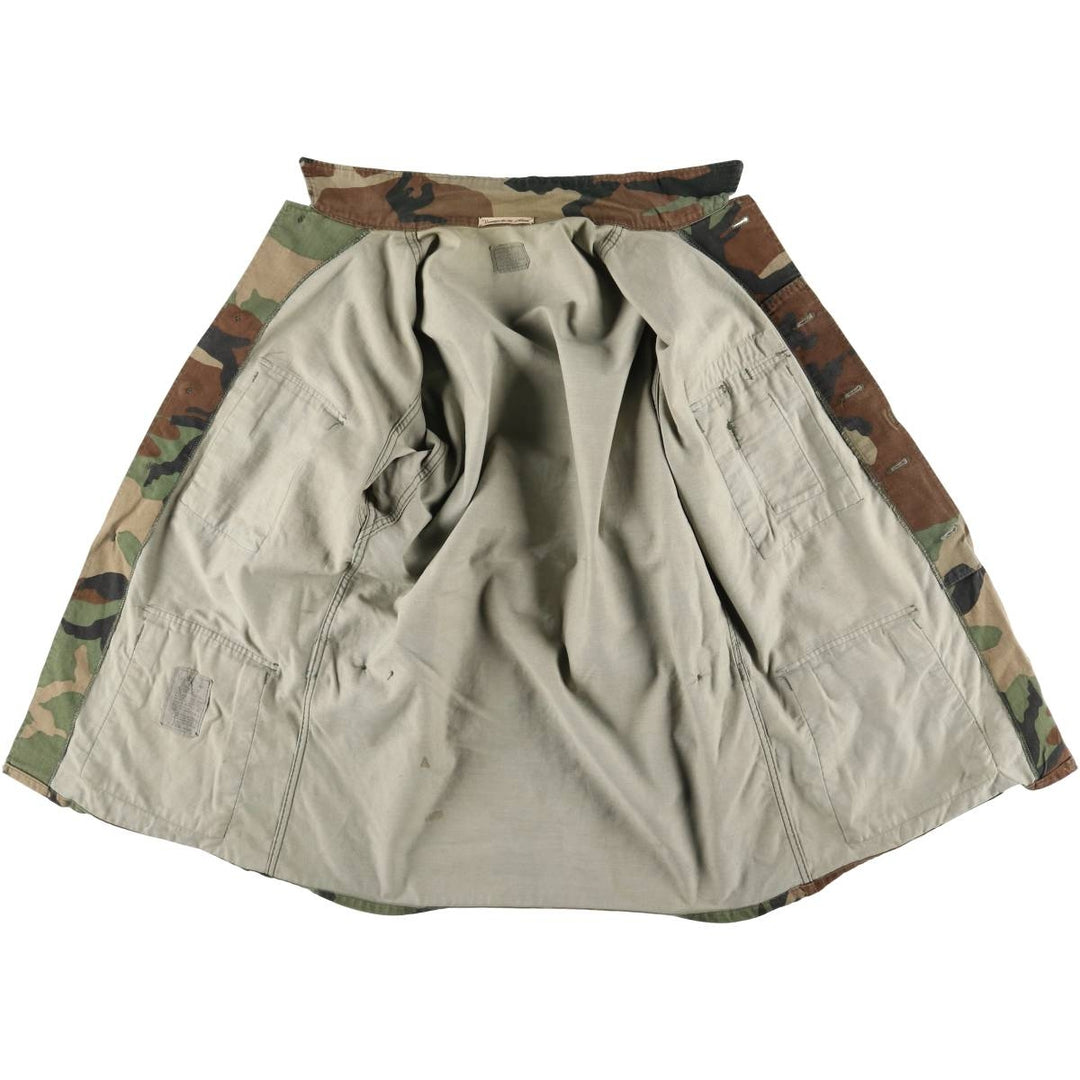 80'S US Army genuine USARMY camouflage pattern remake painted military combat jacket made in USA MEDIUM-LONG men's M size cotton brown type Vintage Second Hand