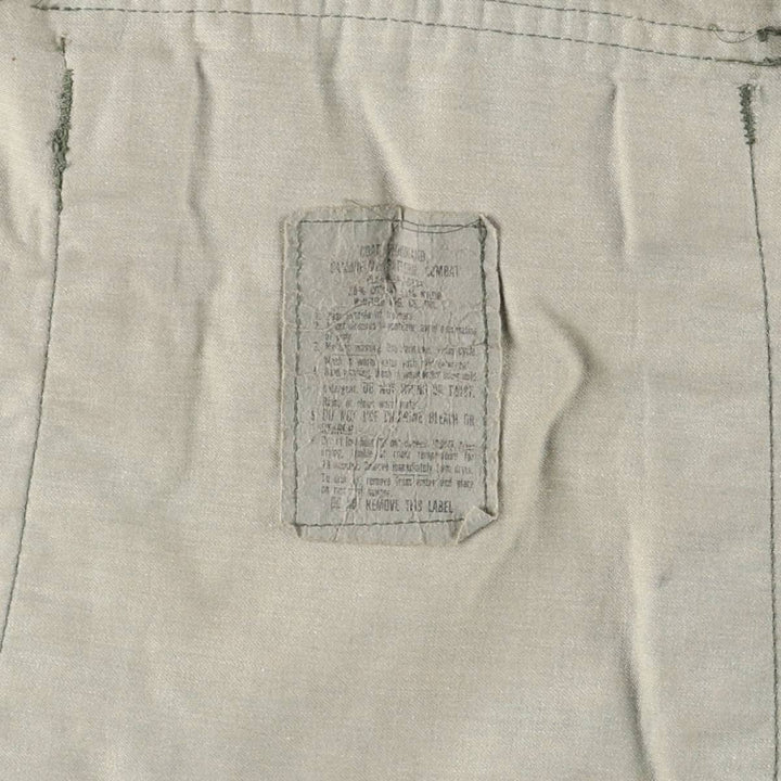 80'S US Army genuine USARMY camouflage pattern remake painted military combat jacket made in USA MEDIUM-LONG men's M size cotton brown type Vintage Second Hand