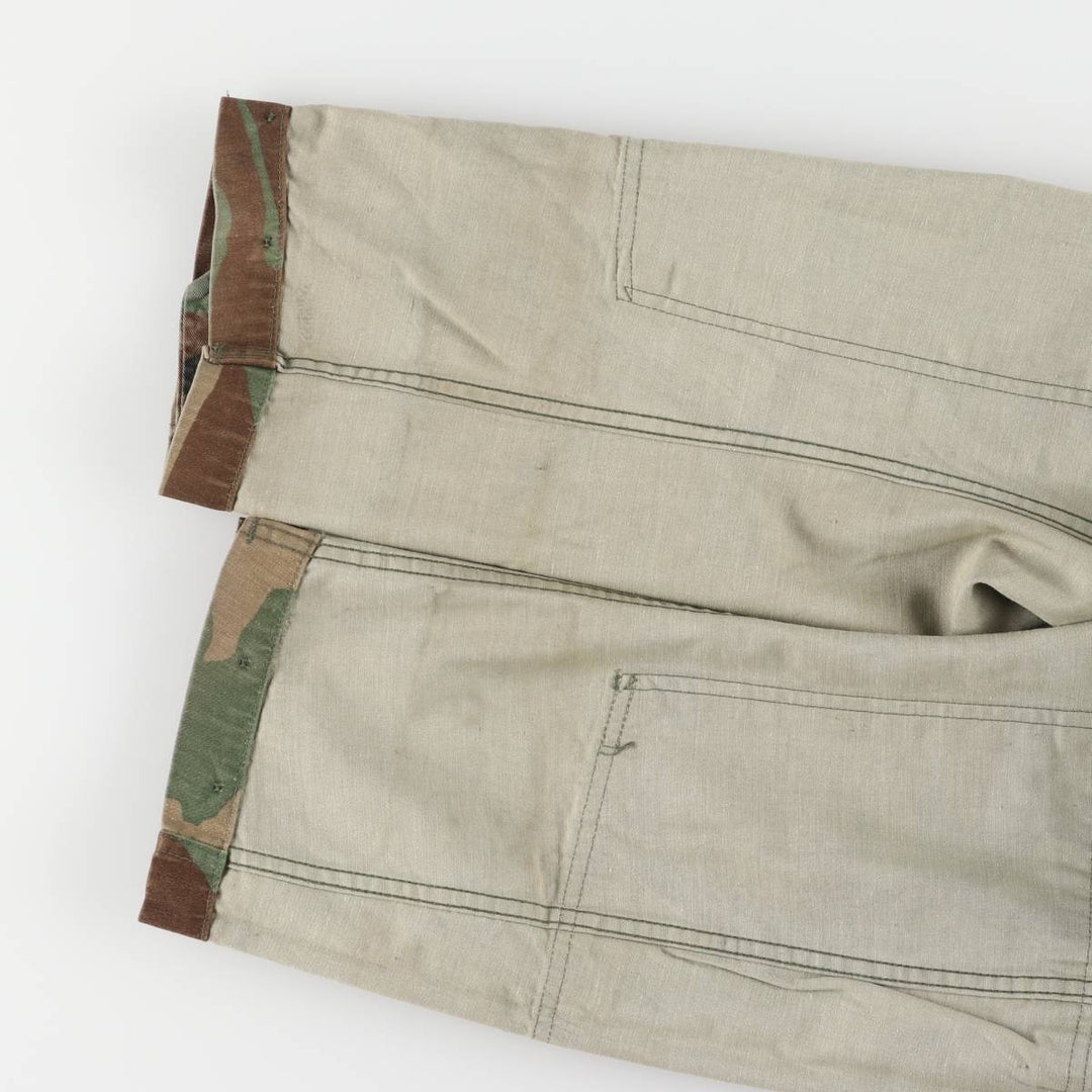 80'S US Army genuine USARMY camouflage pattern remake painted military combat jacket made in USA MEDIUM-LONG men's M size cotton brown type Vintage Second Hand