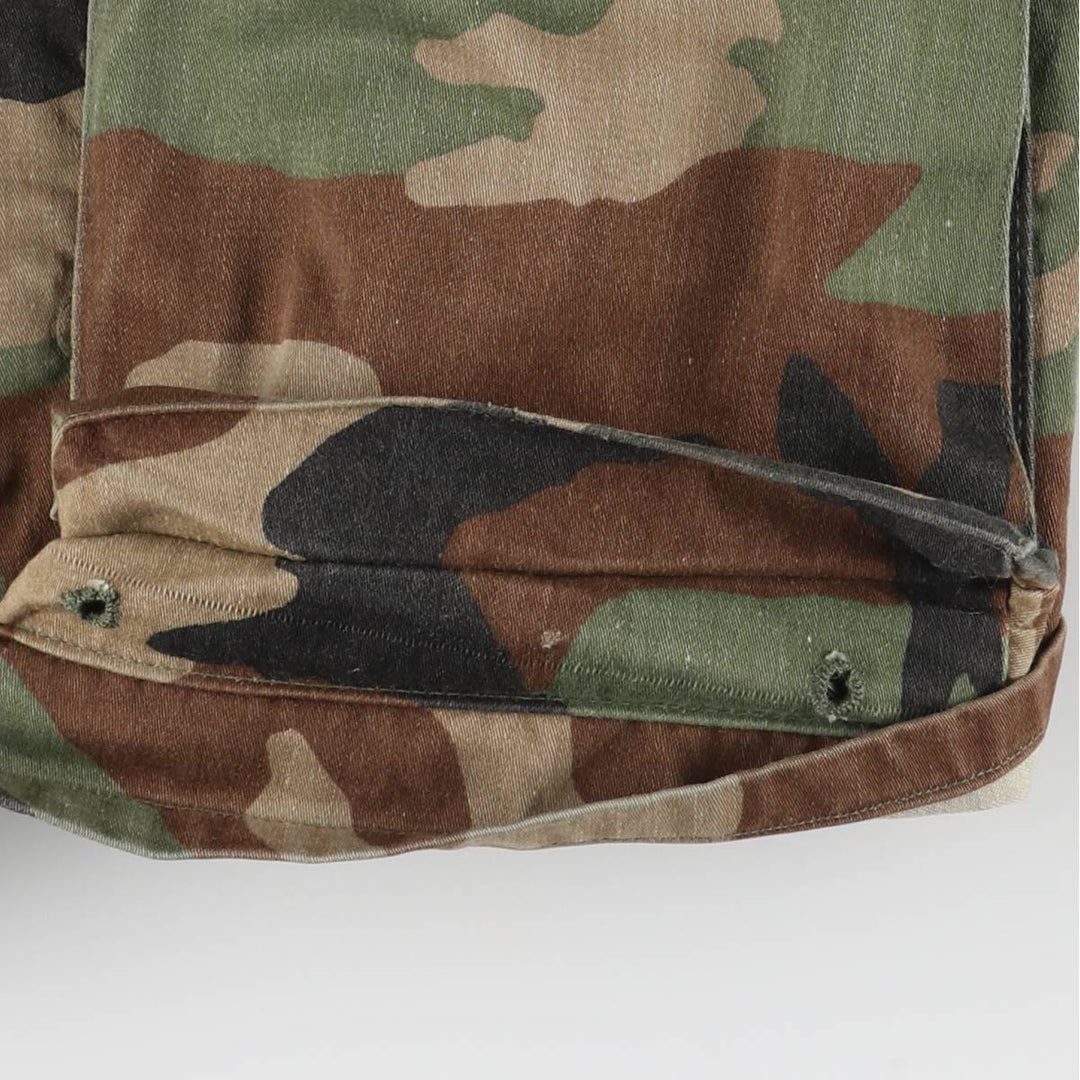 80'S US Army genuine USARMY camouflage pattern remake painted military combat jacket made in USA MEDIUM-LONG men's M size cotton brown type Vintage Second Hand
