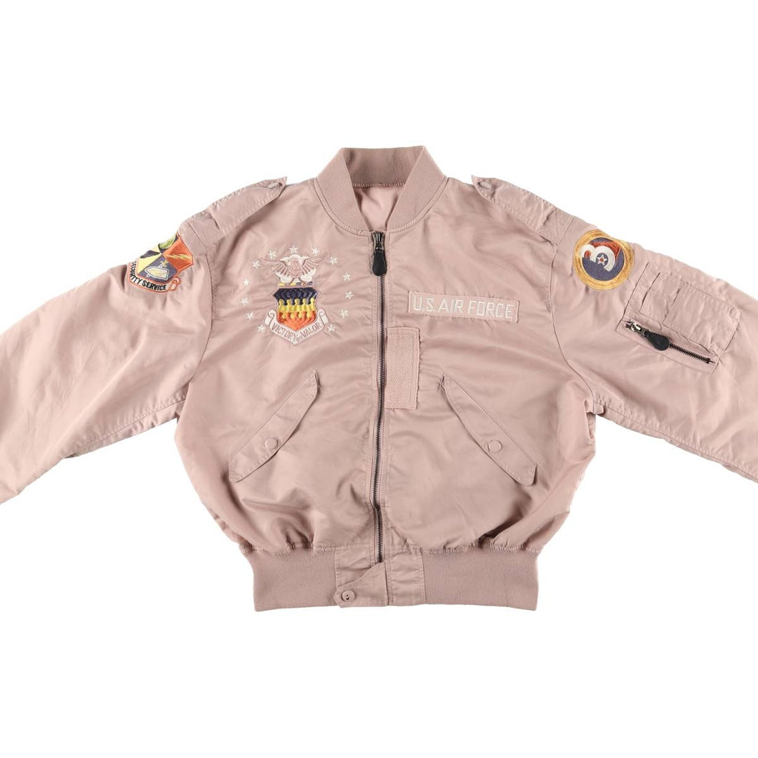 LOONEY TUNES Bugs Bunny USAIR FORCE Military Flight Jacket Women's XL Size unknown pink type Vintage Second Hand